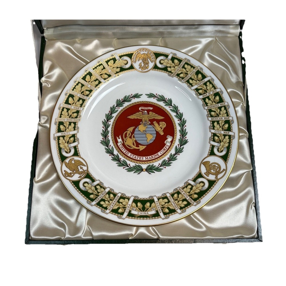 1975 Spode England Rare Fine Bone China Marine Corps Commemorative Plate MINT